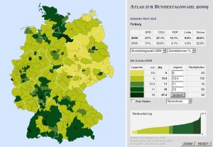 Screenshot "Atlas zur Bundestagswahl 2009"