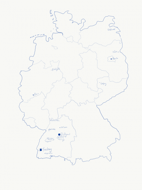 Deutschlandkarte mit meinen Orten 2019